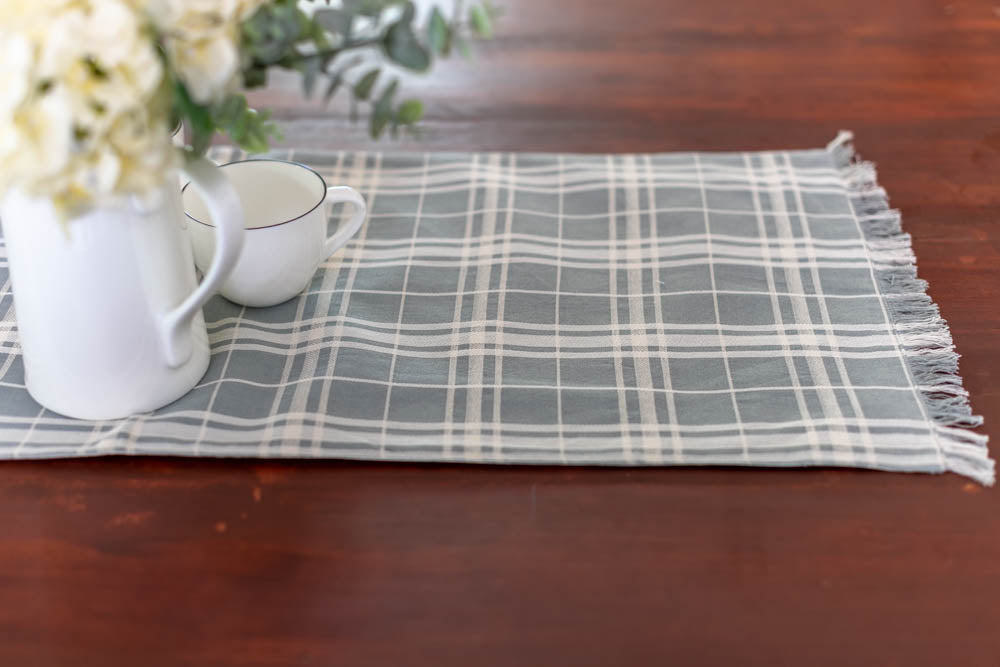 COTTON CHECKS TABLE RUNNER (14 x 68 inches)
