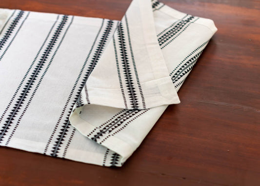 WOVEN STRIPES COTTON TABLE RUNNER914 x 108 Inches)