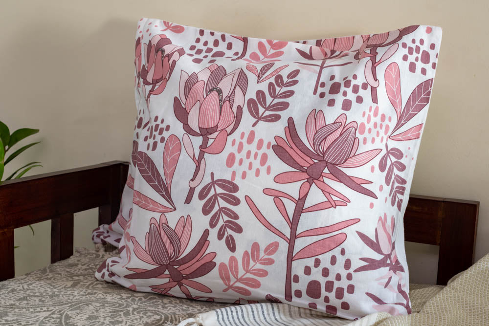 COTTON PRINTED CUSHION COVER-18" X 18"(Set of 2)