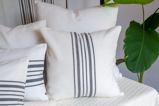 WOVEN STRIPES COTTON CUSHION COVERS-Set of 2