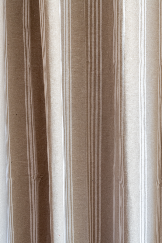 BEIGE  WOVEN OPAQUE CURTAINS-7Feet