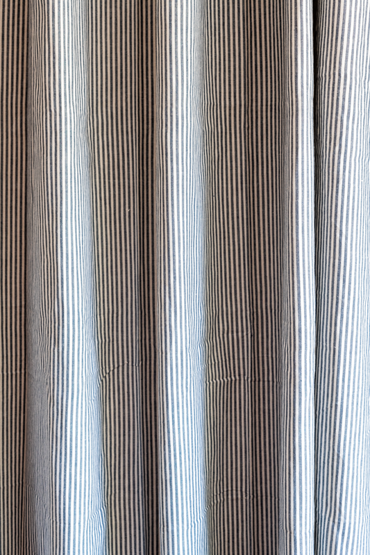 COTTON STRIPES  OPAQUE CURTAINS-7Feet