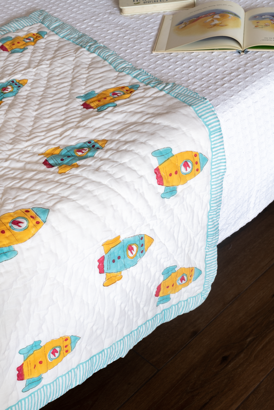 COTTON QUILT FOR KIDS | REVERSIBLE-Space(0-4Years)