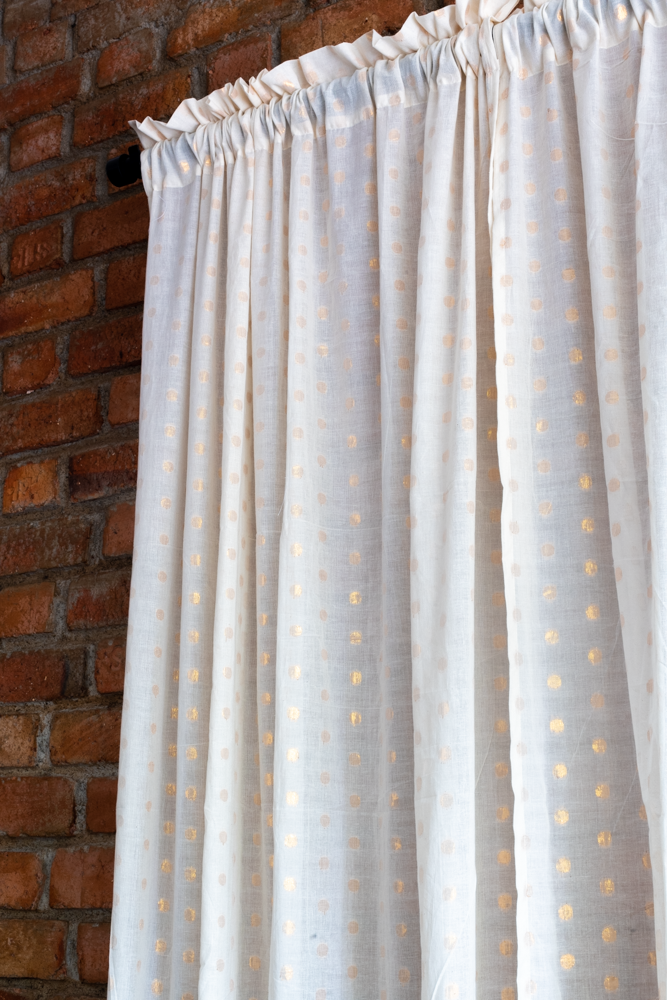 COTTON LUREX SHEER CURTAINS-7 feet