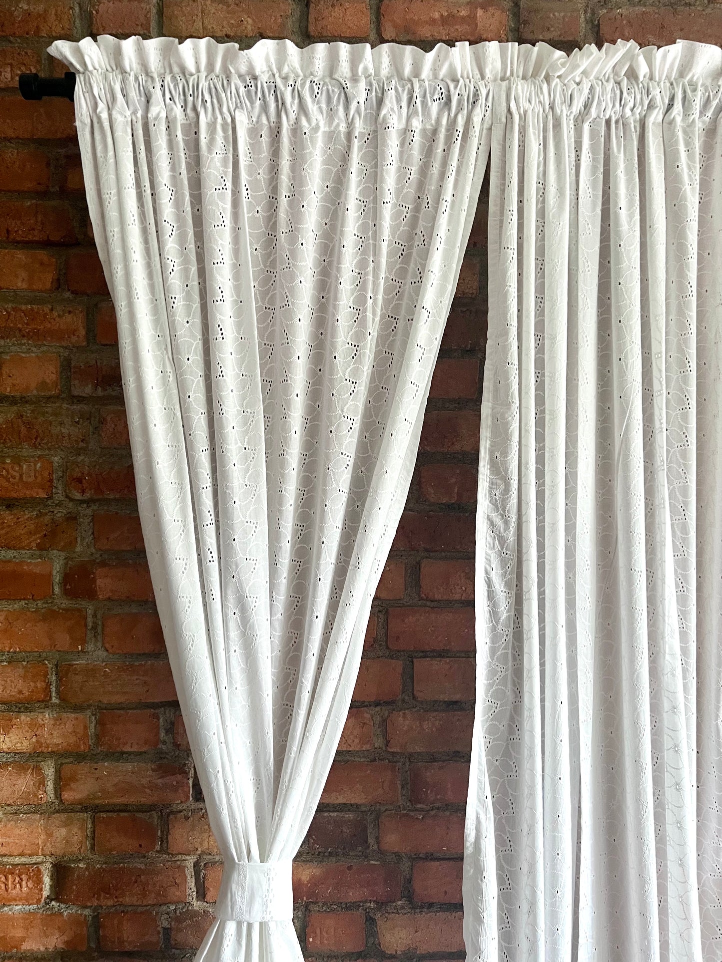 COTTON HAKOBA SHEER CURTAINS-7 Feet-Single unit