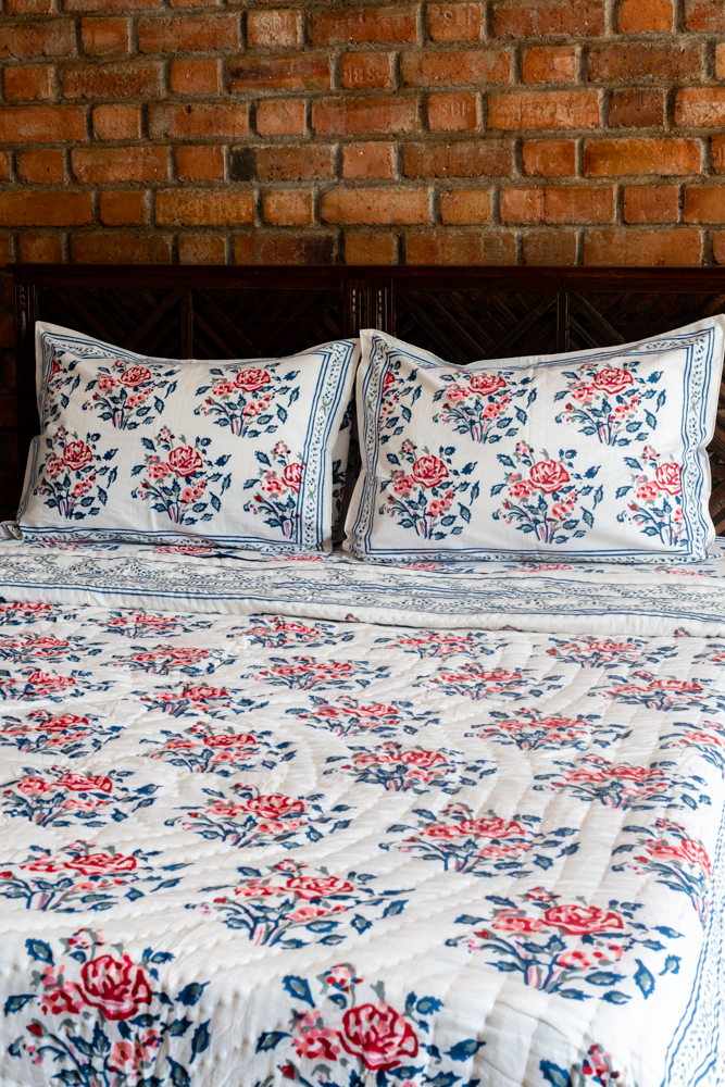 hand block printed bedding set