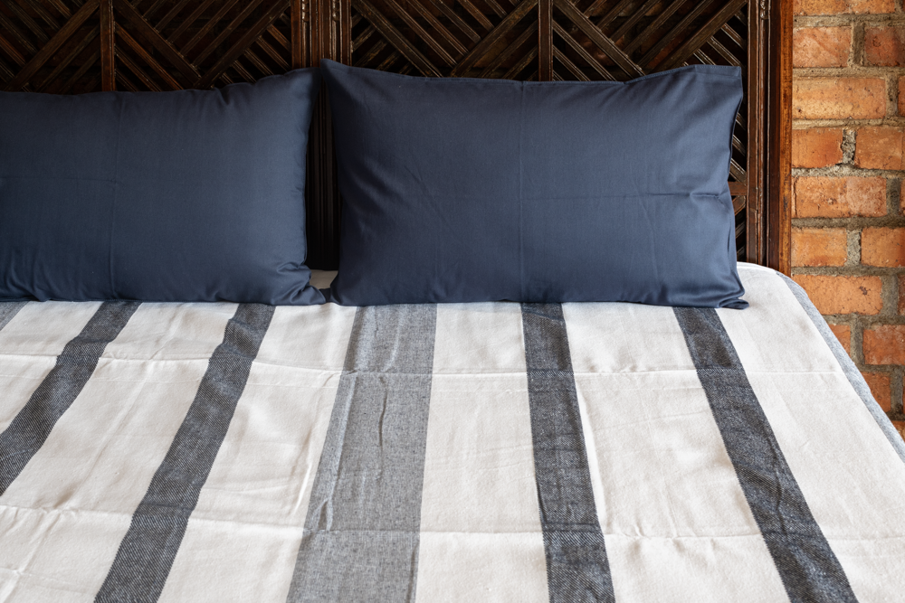 HANDLOOM COTTON STRIPES BED SHEET SET- DOUBLE SIZE