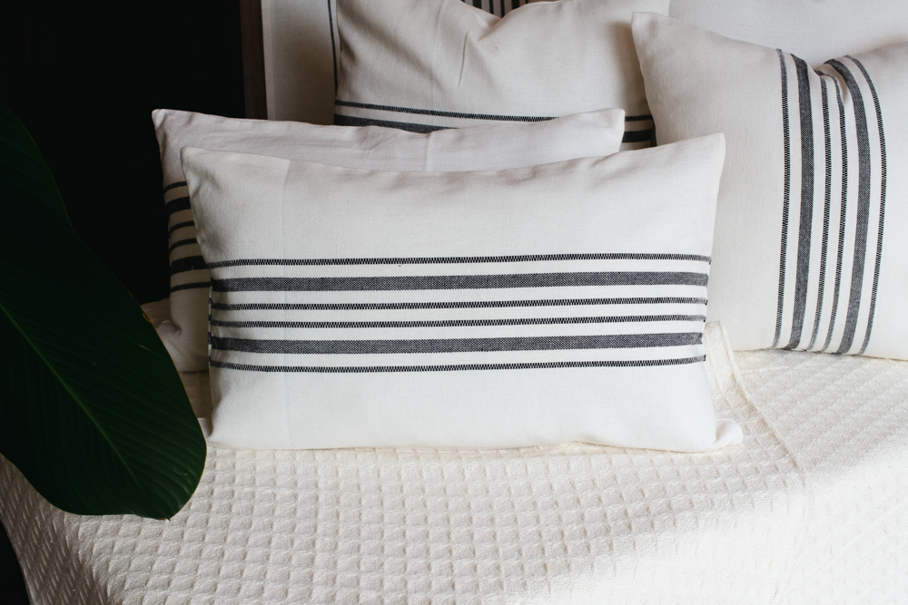 WOVEN STRIPES COTTON CUSHION COVERS-Set of 2