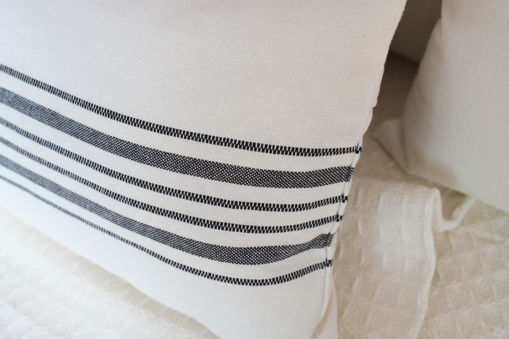 WOVEN STRIPES COTTON CUSHION COVERS-Set of 2