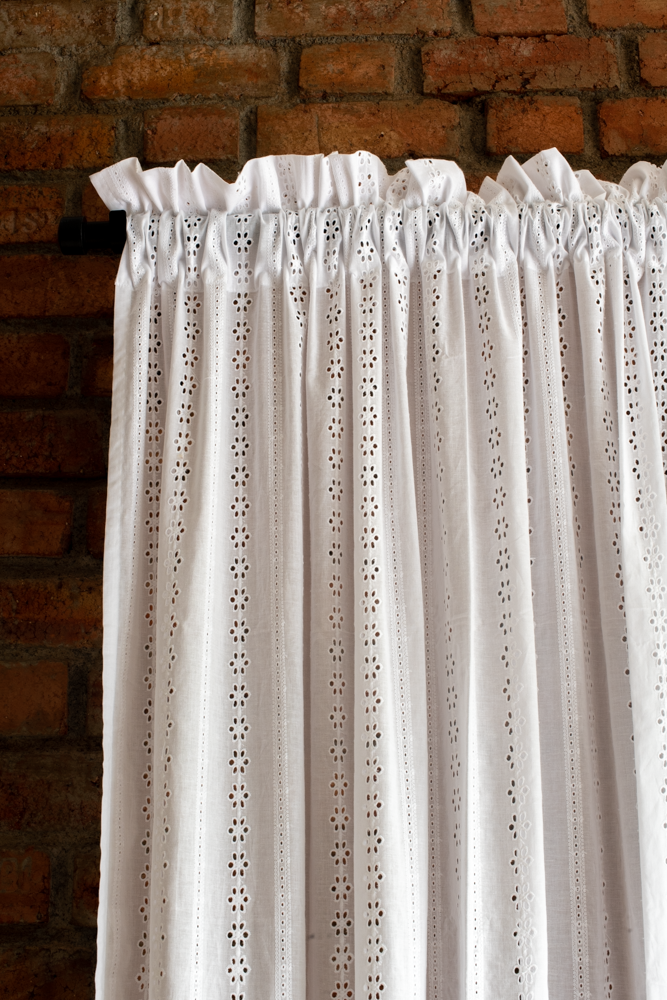 COTTON HAKOBA SHEER CURTAINS-7 Feet-Single unit