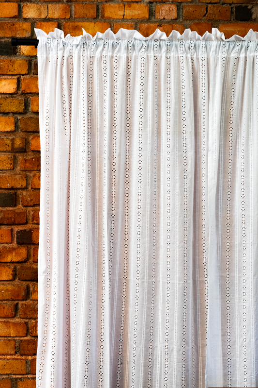 COTTON HAKOBA SHEER CURTAINS-7 Feet-Single unit