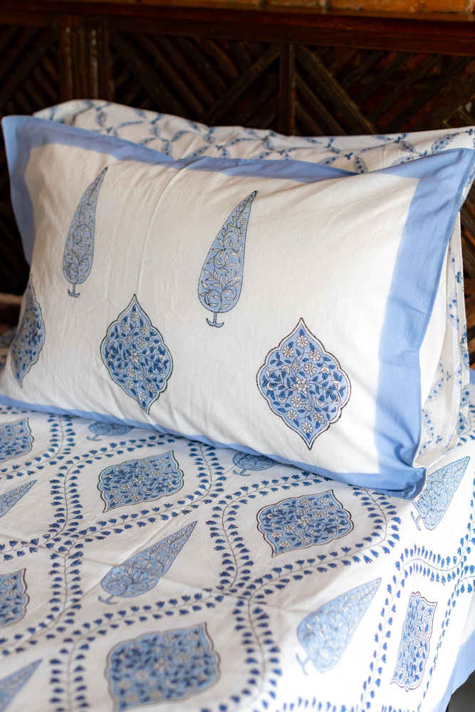 PREMIUM COTTON HAND BLOCK PRINTED BEDSHEET SET-Queen size