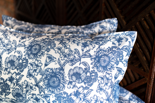 COTTON PRINTED BEDSHEET WITH PLAIN BORDER-Queen size