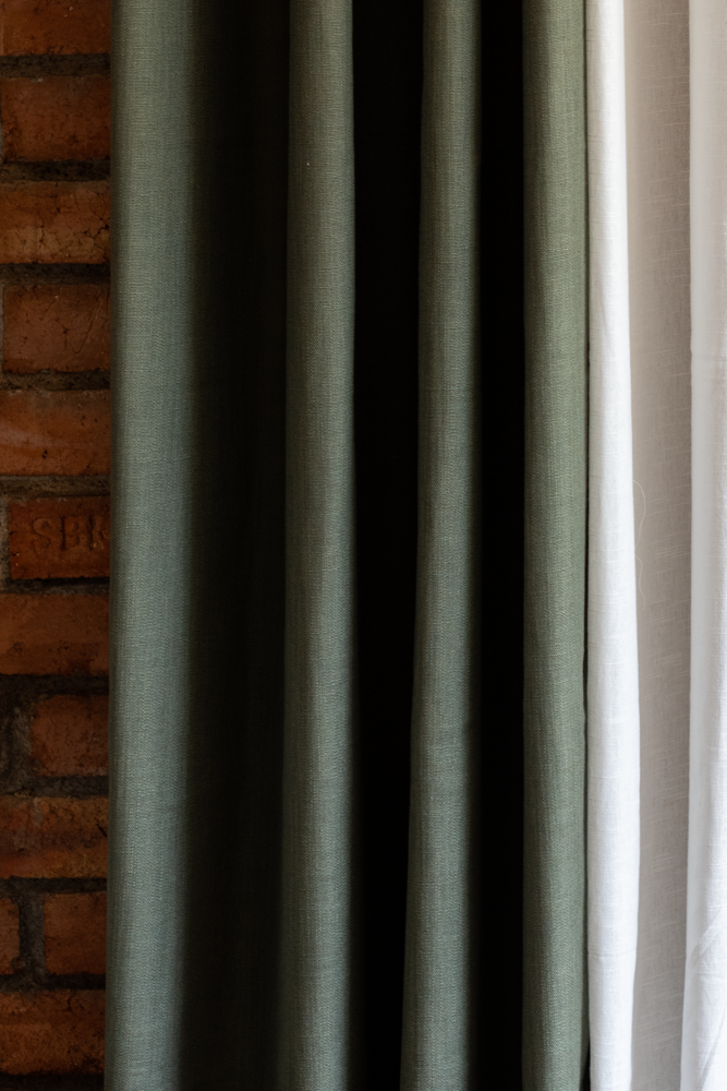 SAP GREEN OPAQUE CURTAINS-7Feet