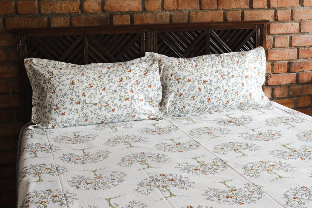 COTTON PRINTED BEDSHEET SET-King Size