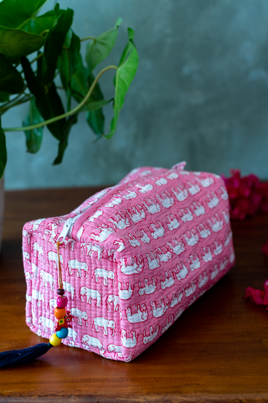 MULTI PURPOSE QUILTED TOILETRY BAGS-Large