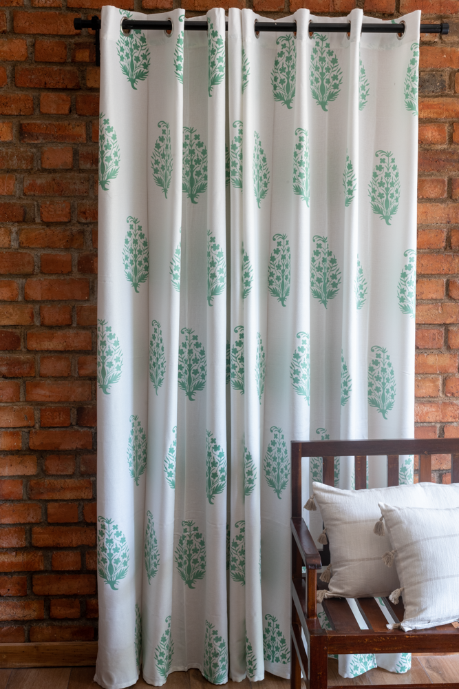 COTTON PRINTED OPAQUE CURTAINS-7 Feet-Single unit